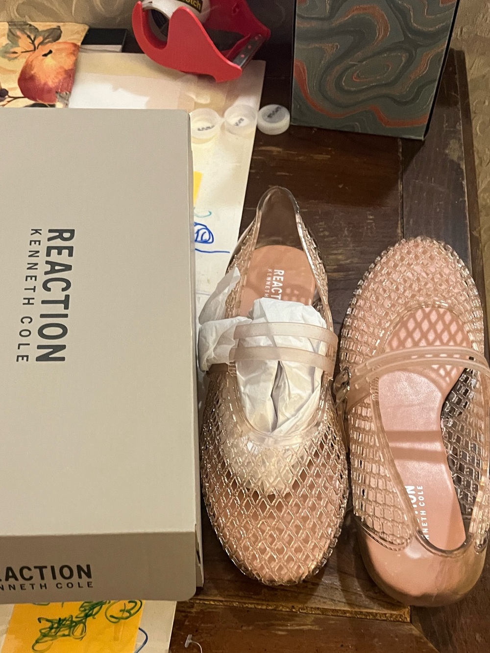 Kenneth Cole REACTION Women's Pink Jelly Mesh Flats